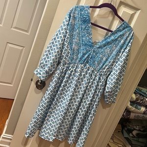 Boutique turquoise and white baby doll dress XL